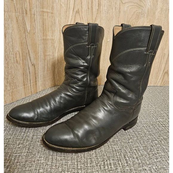 Justin Gray Roper Western Cowboy Boots Mens Size 7.5E Leather 3025 Pull-On - Picture 7 of 7